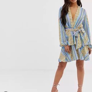 NWOT JOHN ZACK PETITE DRESS, LONG SLEEVE, PLUNGE V-NECK, ZIPPER BACK